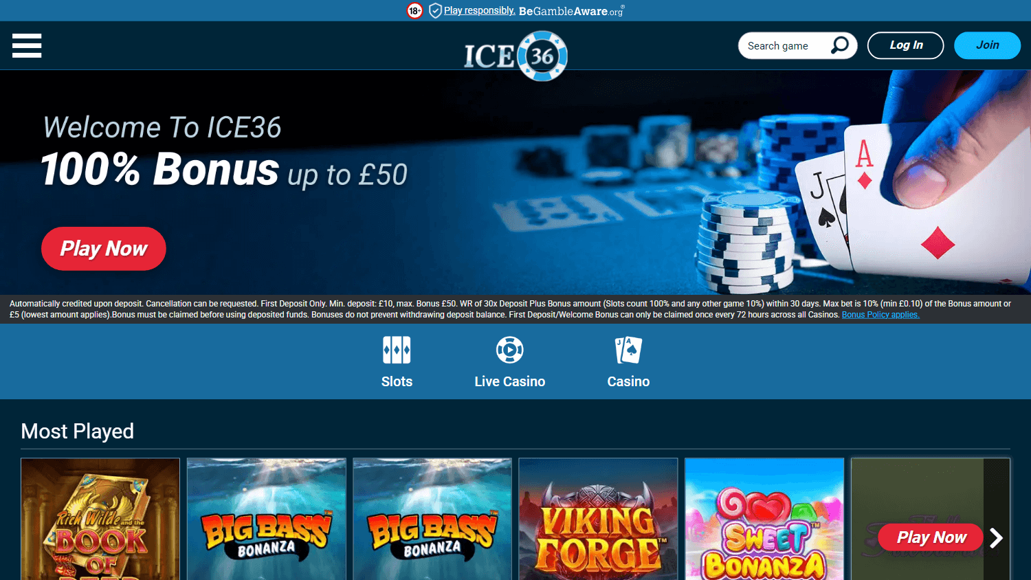 ICE36 Casino Desktop screenshot